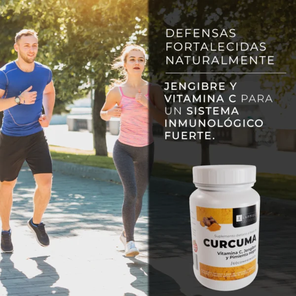Cúrcuma + Pimienta Negra + Jengibre / Antioxidante Total! / 60 comprimidos- LAPPIEL - Imagen 4