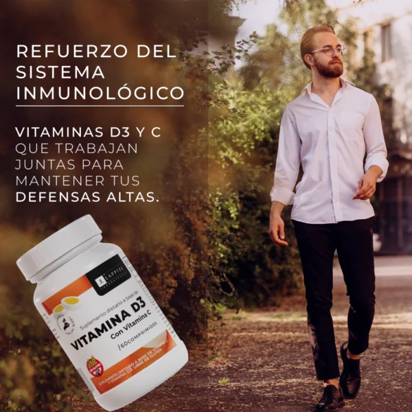 Vitamina D3 + C / Sistema Inmunologico Reforzado! / 60 Comrpimidos- LAPPEL - Imagen 3