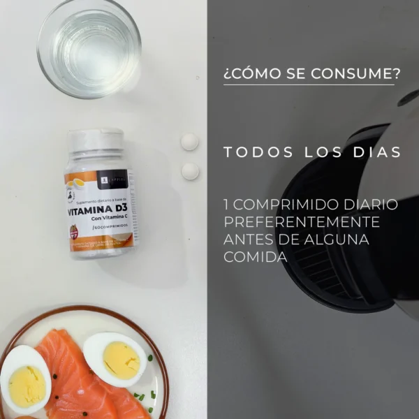 Vitamina D3 + C / Sistema Inmunologico Reforzado! / 60 Comrpimidos- LAPPEL - Imagen 7